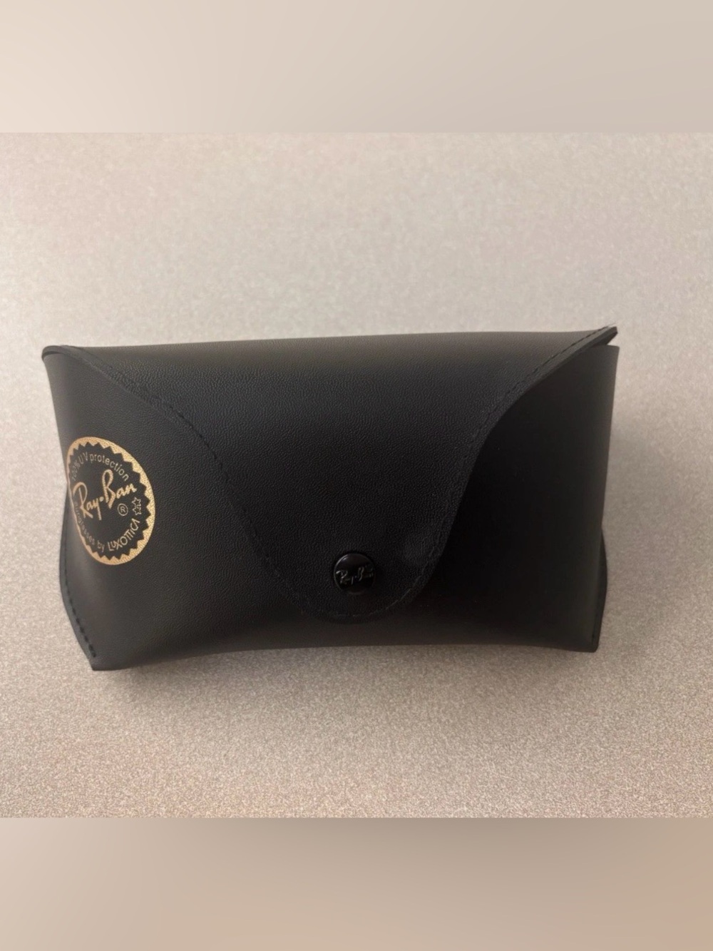 Ray-Ban Black Sunglass Case with Gold Logo